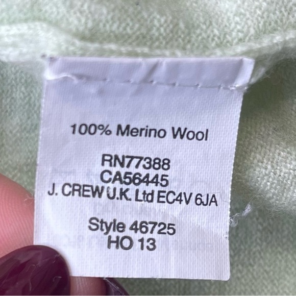 J.Crew Tippi Sweater Merino Wool Mint Green 3/4 Sleeve Crewneck - Size Small - Picture 8 of 11